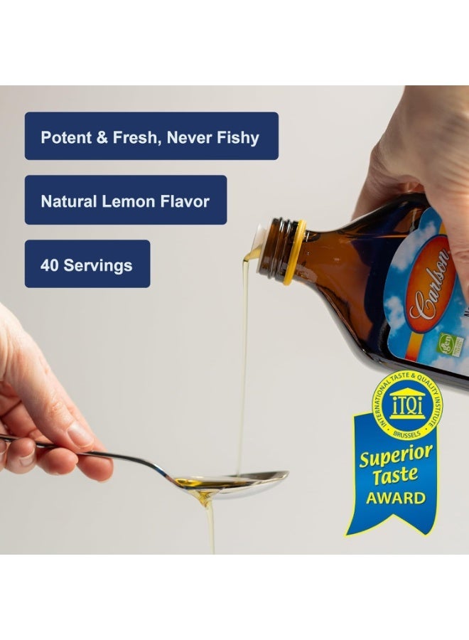 Carlson - The Very Finest Fish Oil, 1600 mg Omega-3s, Liquid Fish Oil Supplement, Norwegian Fish Oil, Wild-Caught, Lemon 200ml - Image 5